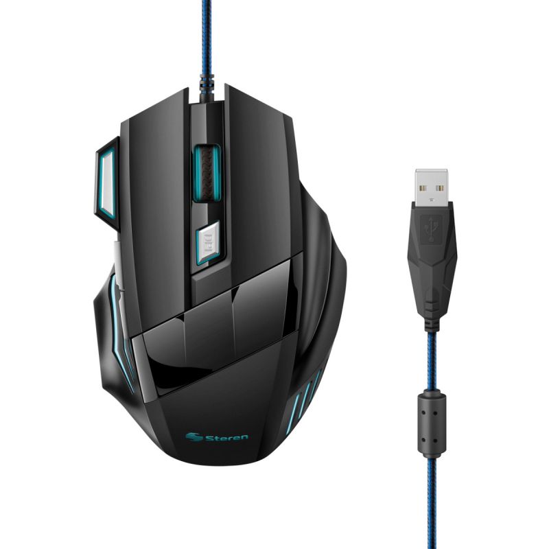 Mouse USB Gamer 800-2000 DPI Blanco - Ergonómico, Ilumi