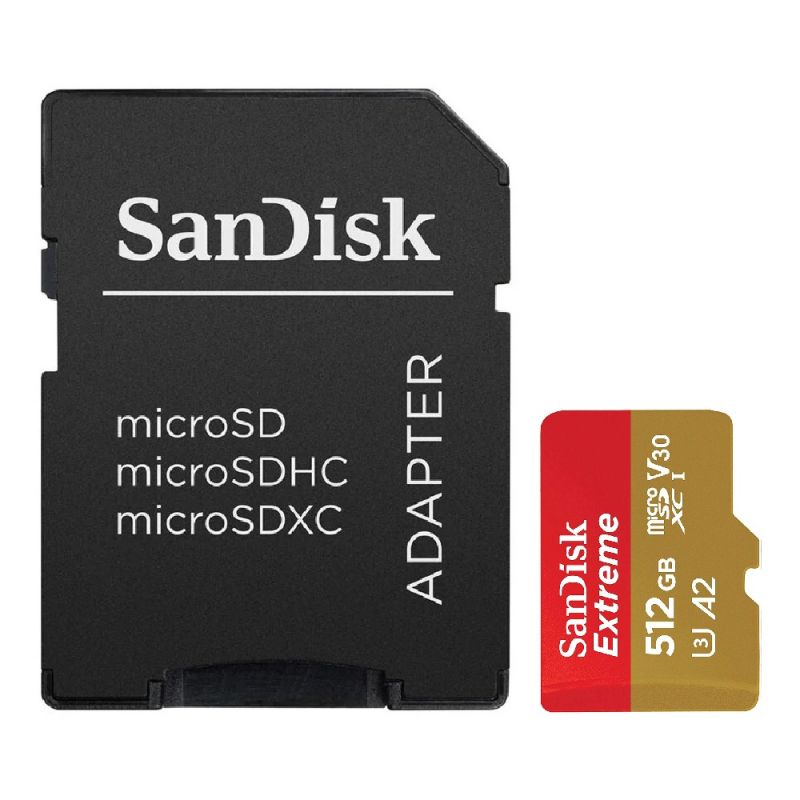 Memoria microSD de 512 GB SanDisk*, clase U3, V30, A2 S