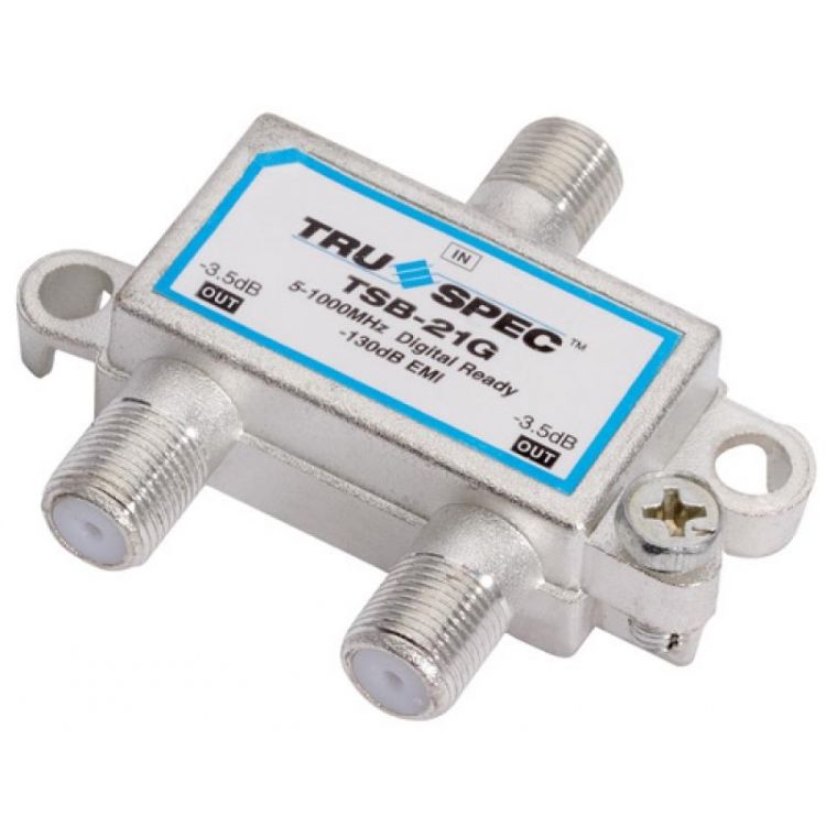 Splitter de 2 salidas, 75 Ohms, 1 GHz, con caja soldada
