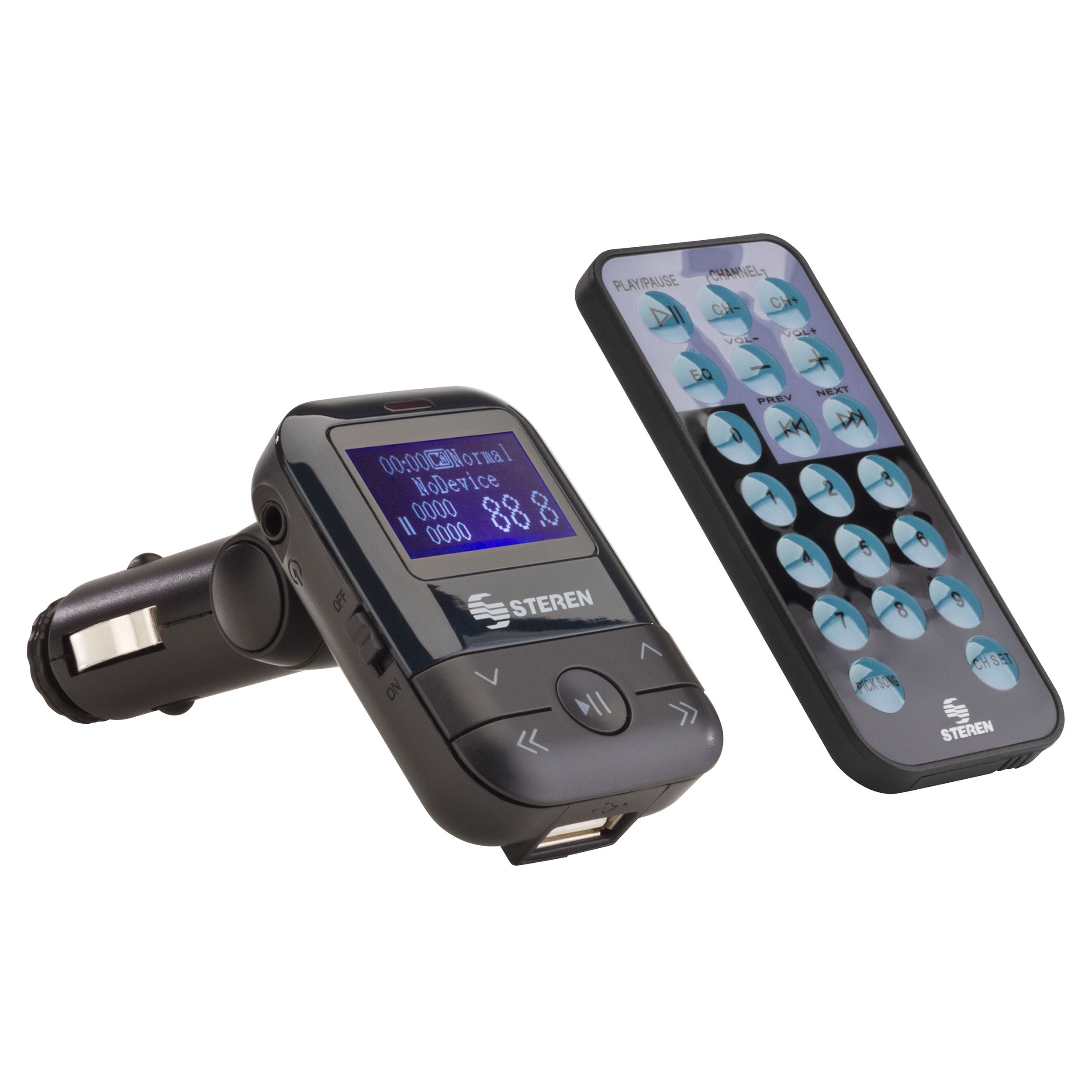 Transmisor FM con reproductor MP3 y entrada AUX 3,5 mm