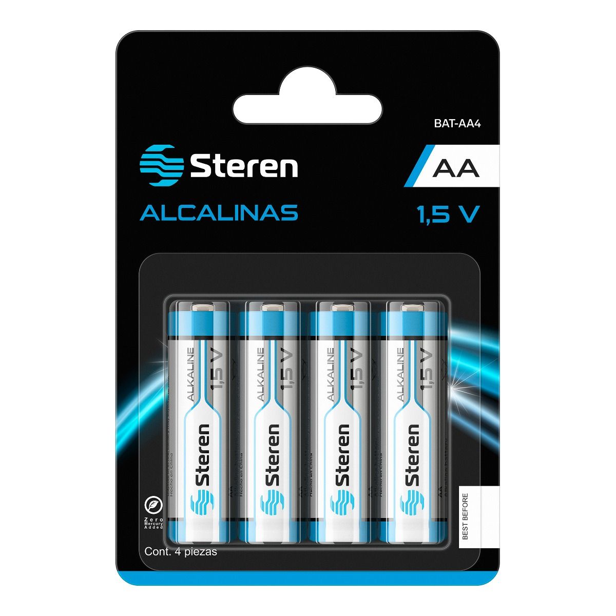 Paquete de 4 pilas alcalinas "AA"