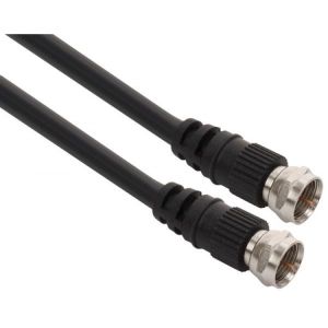 Cable coaxial RG59 con conectores tipo "F" de rosca, de 1,8 m