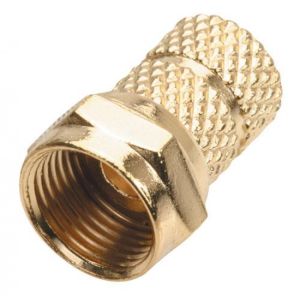 Conector macho tipo "F" para cable RG59, de enroscar, recubierto de oro