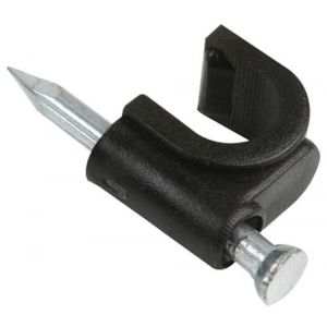 Grapa para cable coaxial RG6, negra
