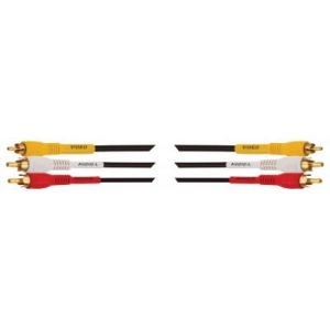Cable RCA de audio y video con conectores en oro, de 3,6 m