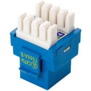 Jack RJ45 de 8 contactos a 180° CAT 5e, tipo Keystone, azul