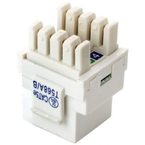 Jack RJ45 de 8 contactos a 180° CAT 5e, tipo Keystone, blanco