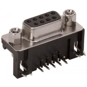 Jack DB9 en 90° para soldar, sin cubierta
