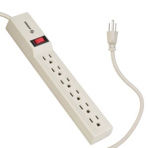 Regleta de 6 salidas verticales con switch reset iluminado
