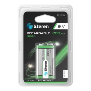 Pila recargable NiMH "9V" (cuadrada) 200 mAh