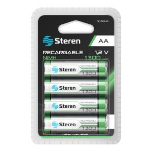 Paquete de 4 pilas recargables "AA" NiMH 1300 mAh