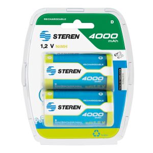 Paquete de 2 pilas recargables "D" NiMH 4000 mAh