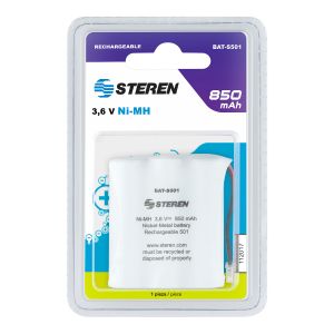 Pila telefónica recargable NiMH de 3.6 Vcc, 850 mAh