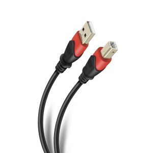 Cable Elite USB a USB tipo B de 3,6 m reforzado, con conectores dorados