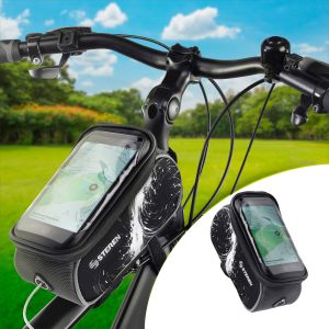 Bolsa para bicicleta con soporte para celular
