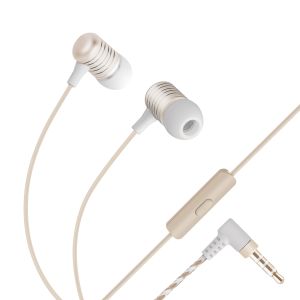 Audífonos manos libres con cable tipo cordón dorado