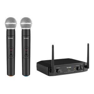 Sistema de 2 micrófonos inalámbricos UHF