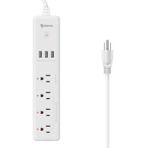 Multicontacto Wi-Fi de 4 salidas horizontales y triple cargador USB