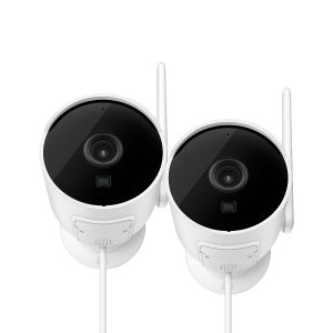 2 cámaras de seguridad Wi-Fi 3 Mpx fija para exterior tipo bala
