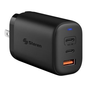Cargador GaN USB Quick Charge y USB C Power Delivery 65 W
