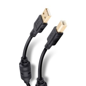 Cable Elite USB a USB tipo B de 1,8 m con conectores dorados