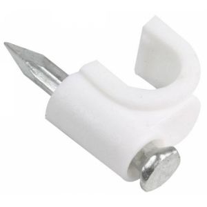 Grapa para cable coaxial RG59, blanca