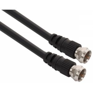 Cable coaxial RG59 con conectores tipo "F" de rosca, de 1,8 m
