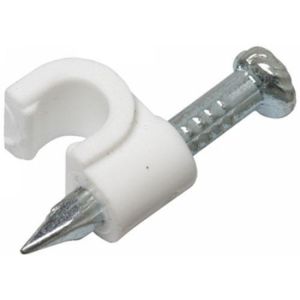 Grapa para cable telefónico EKT, blanca