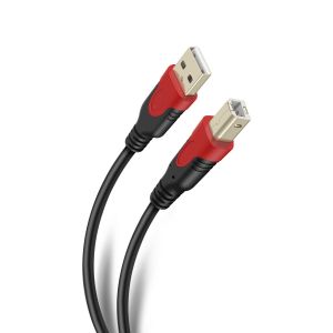 Cable Elite USB a USB tipo B de 7,2 m reforzado, con conectores dorados