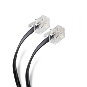 Cable plug a plug RJ11 de 2.1m, para extensión telefónica, negro