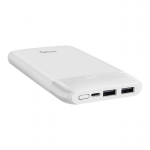 Power Bank de 8,000 mAh con 2 salidas USB y Anuncio luminoso Blanco
