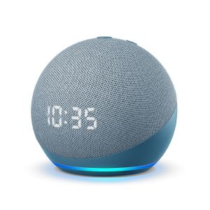 Parlante inteligente ECHO DOT 4ta Gen con reloj y Alexa, azul