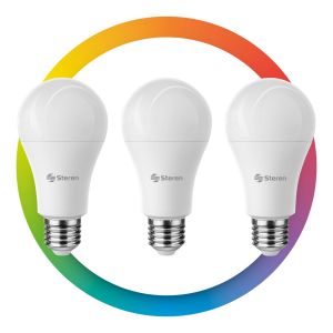 3 bombillos LED Bluetooth* RGB+W multicolor, de 9 W