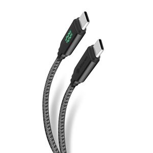 Cable USB C de 1 m 100 W con Anuncio luminoso que muestra la potencia de carga
