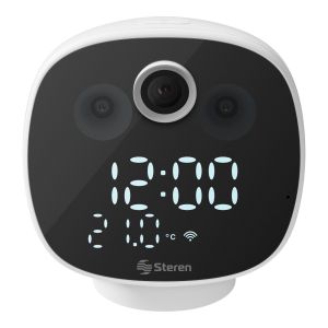 Cámara de seguridad Wi-Fi* 2 Mpx robotizada con reloj digital, para escritorio