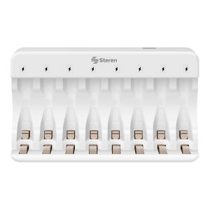 Cargador inteligente de pilas “AA” y “AAA” (no incluye pilas)