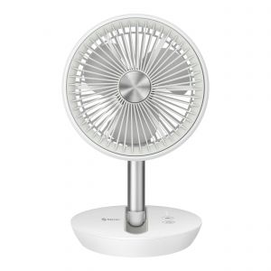 Ventilador plegable con batería recargable y rejilla rotatoria, para escritorio color blanco