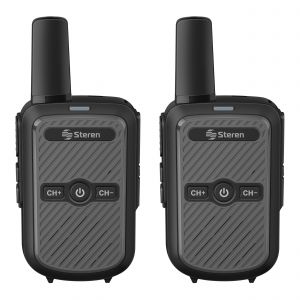 Kit de 2 radios intercomunicadores con cargador USB color gris