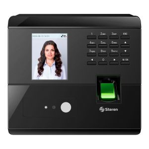 Reloj marcador con reconocimiento facial y huella digital, por red