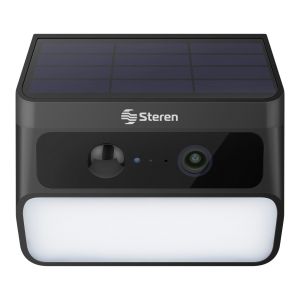 Cámara de seguridad Wi-Fi 6*, 4 Mpx con panel solar, para exterior, compatible con asistentes de voz