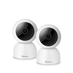 2 Cámaras de seguridad Wi-Fi* 3 Mpx robotizadas con seguidor de movimiento, doble banda