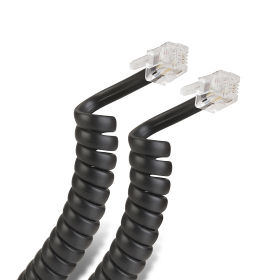 Cable espiral plug a plug RJ9 de 4.5m, para auricular t