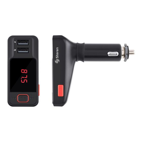 Manos libres Bluetooth y trasmisor de audio FM con cargador USB y reproductor  MP3