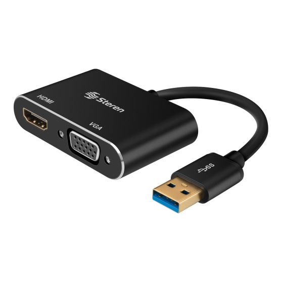 avedio links USB3.0 to VGA HDMI Adapter Converter, USB to HDMI VGA Adapter  Support HDMI VGA Sync Output 1080p Compatible with Windows 7/8/8.1/10